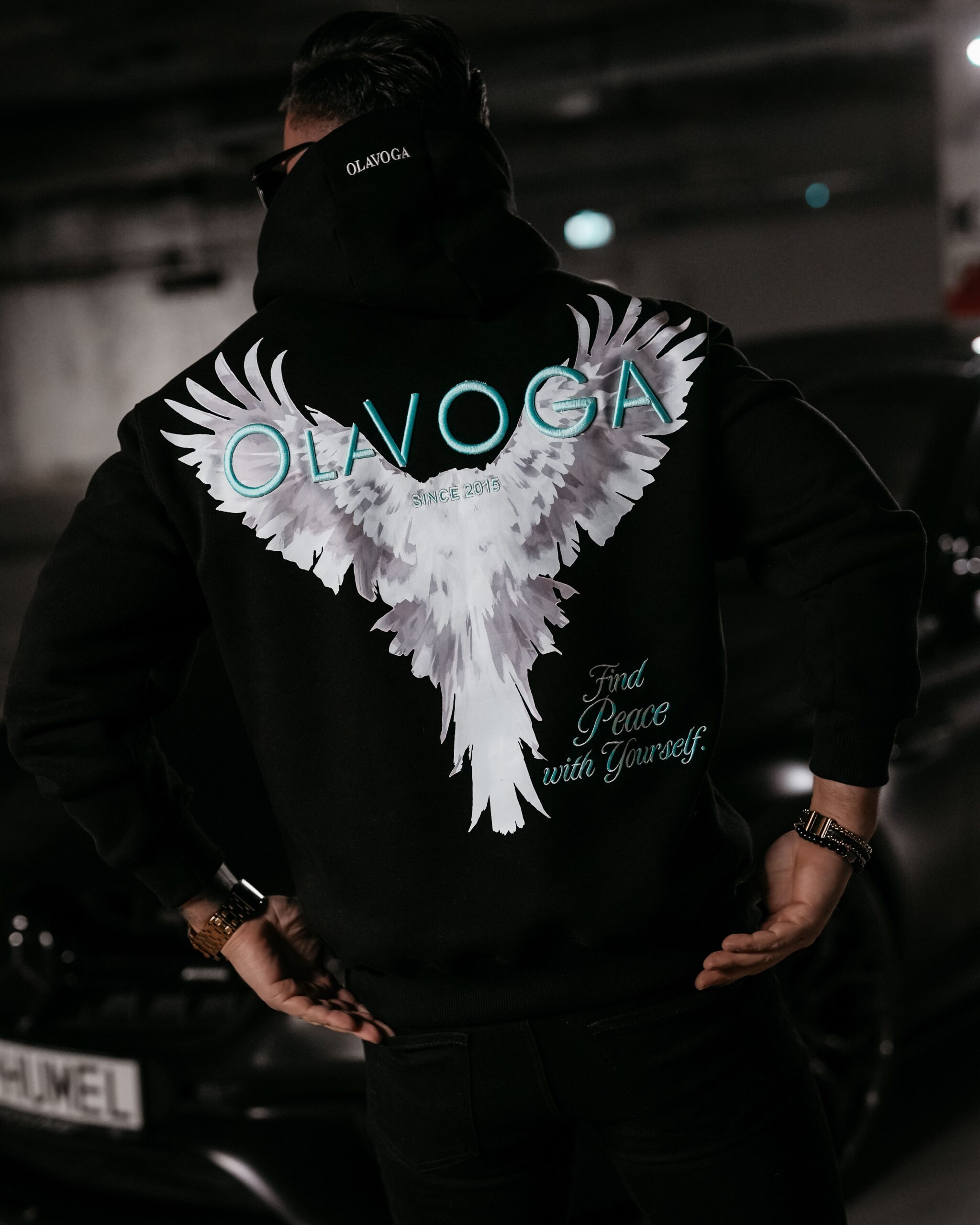 Bluza męska hoodie kangurka Eagle Ola Voga czarna