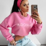 Bluza klasyczna z logo Creme Ola Voga różowa