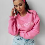 Bluza klasyczna z logo Creme Ola Voga różowa