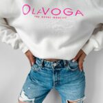 Bluza klasyczna z logo Creme Ola Voga ecru