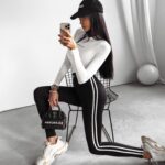 Legginsy z lampasem klasyczne AMG Ola Voga czarne