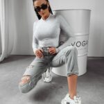 Bluzka BASIC gładka Jenny Ola Voga szara