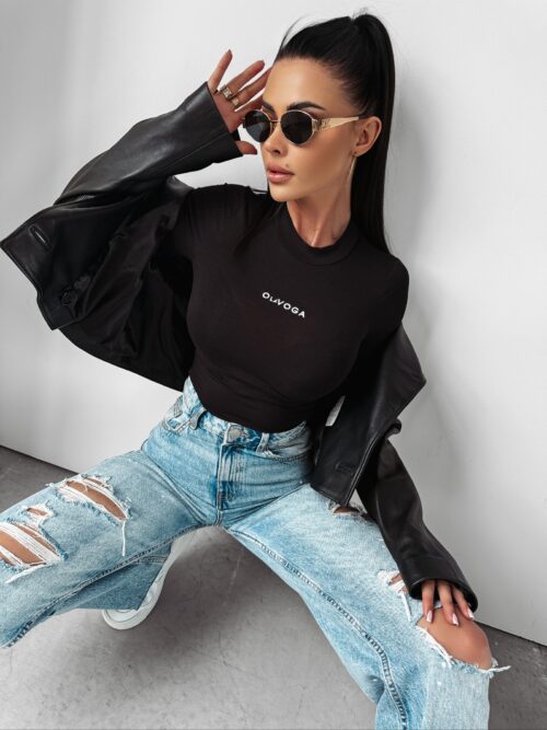 Bluzka BASIC gładka Jenny Ola Voga czarna