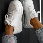Buty sportowe na platformie Madam Zegos białe