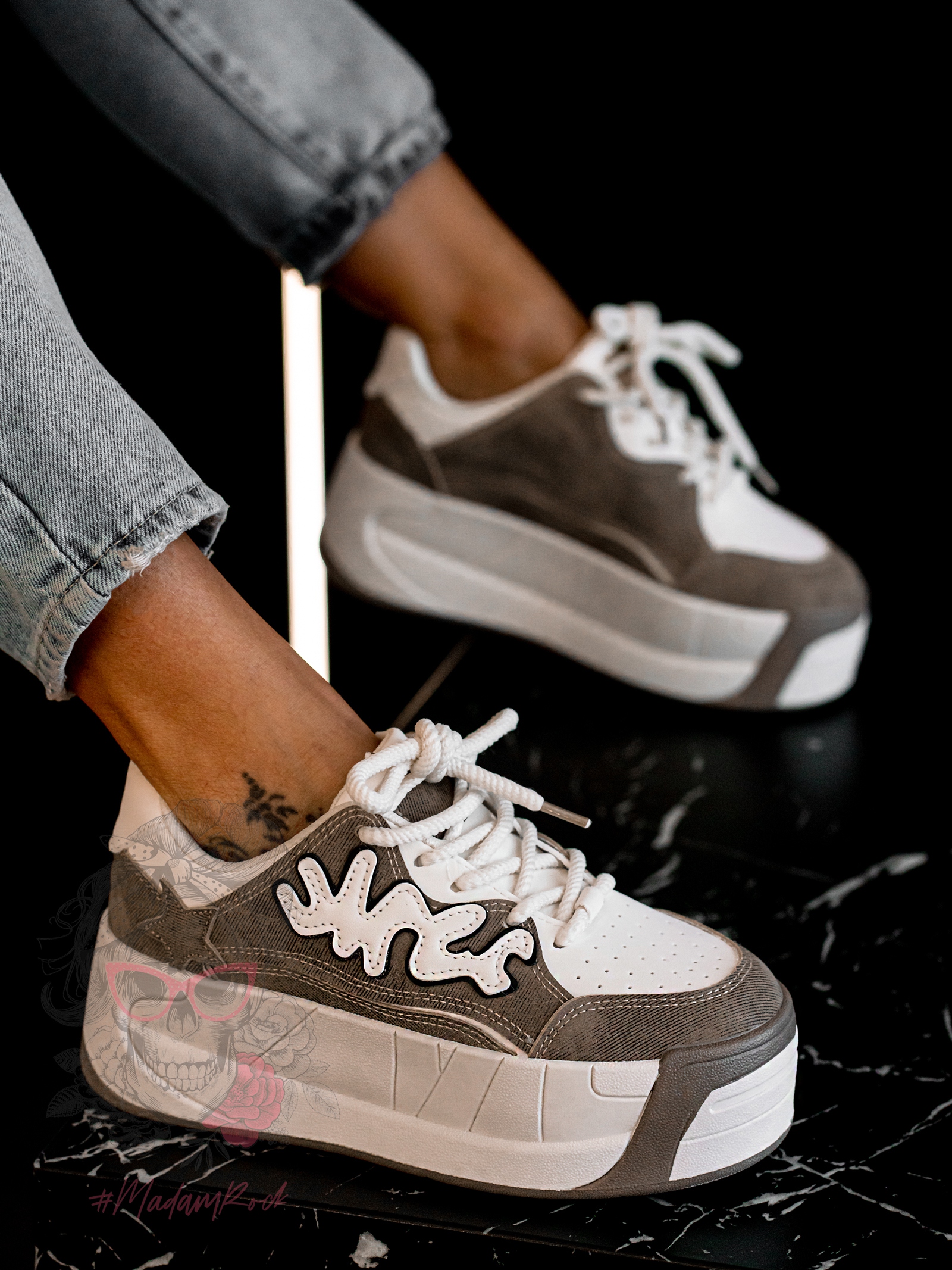 Buty sportowe na platformie Madam Zegos c.beżowe Buty sportowe na platformie Madam Zegos c.beżowe