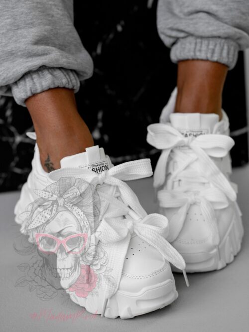 Buty sportowe na platformie Rock Totto białe