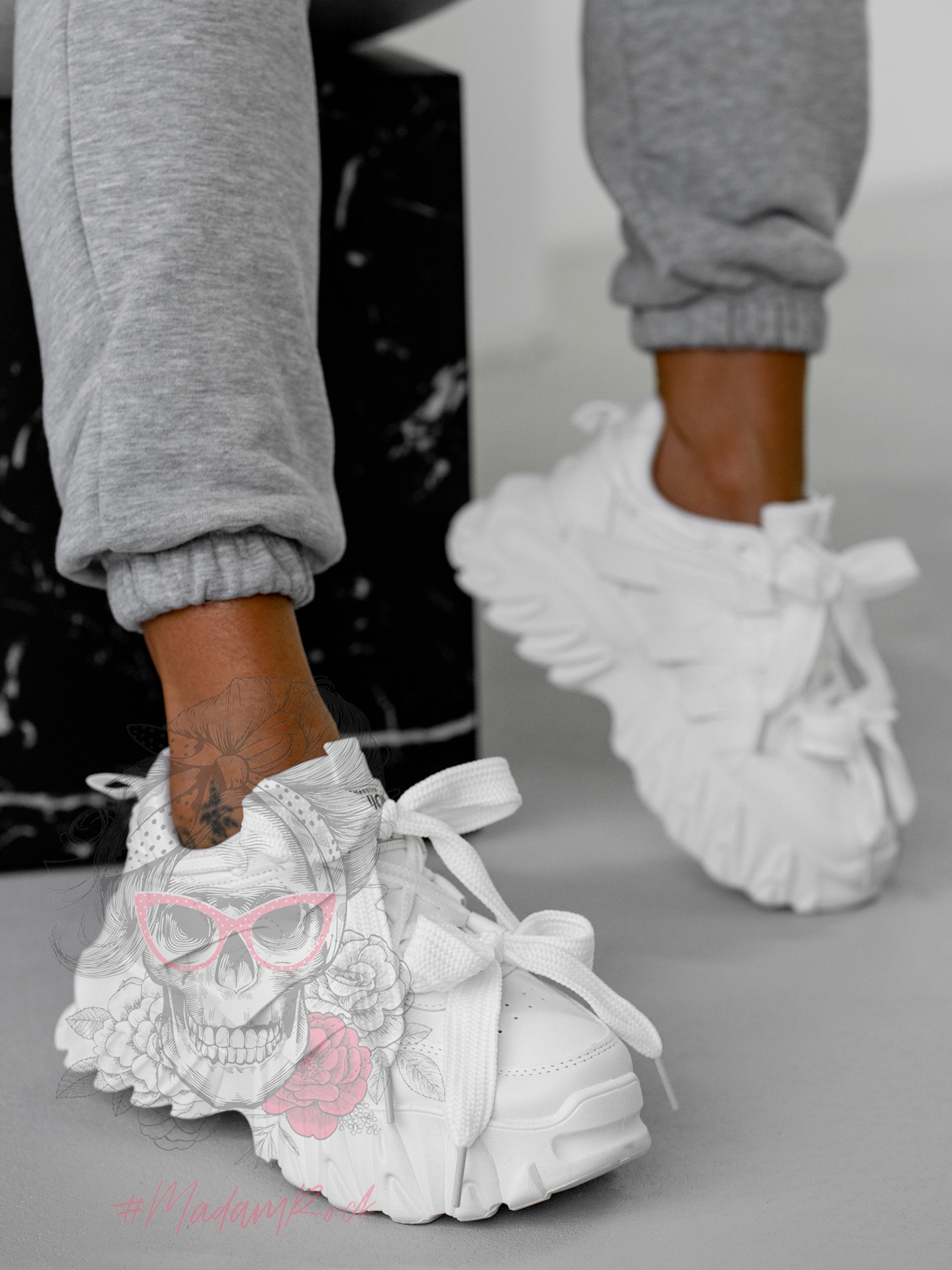 Buty sportowe na platformie Rock Totto białe