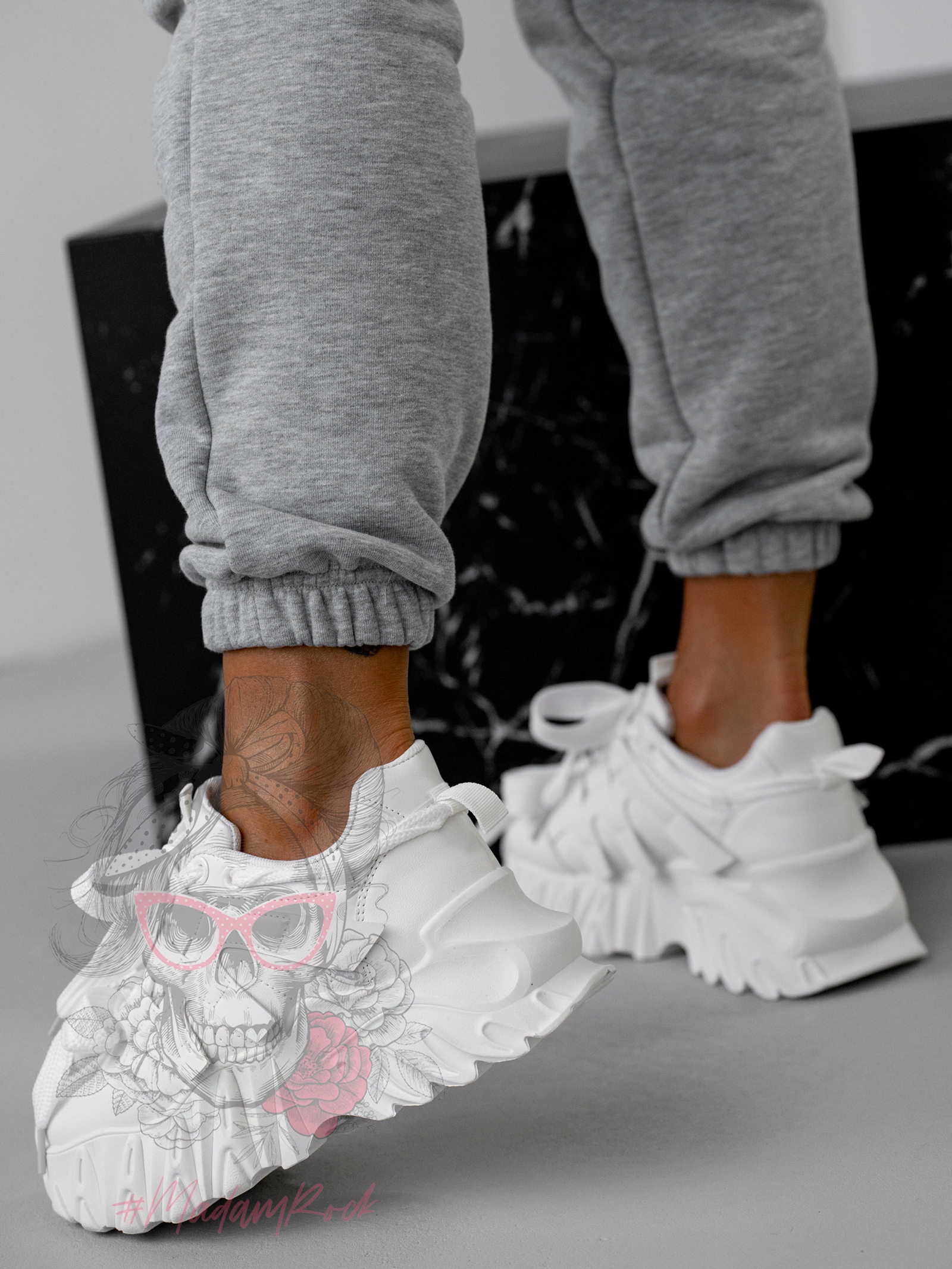 Buty sportowe na platformie Rock Totto białe