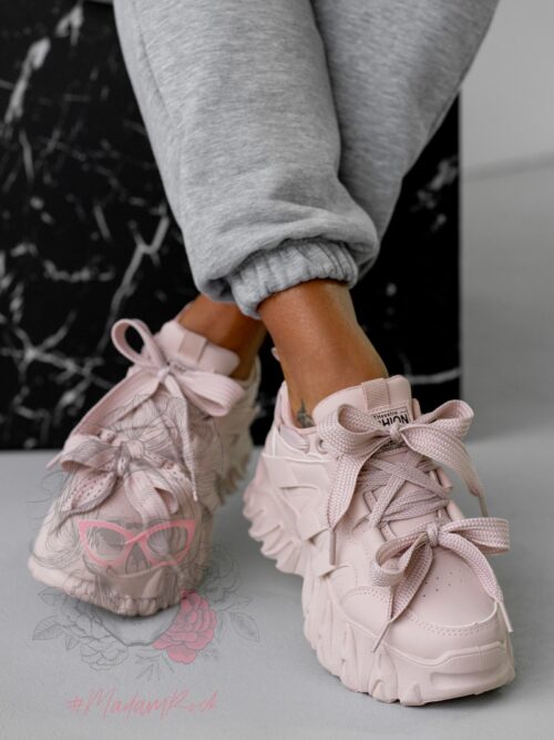 Buty sportowe na platformie Rock Totto pudrowe