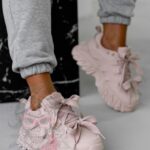 Buty sportowe na platformie Rock Totto pudrowe