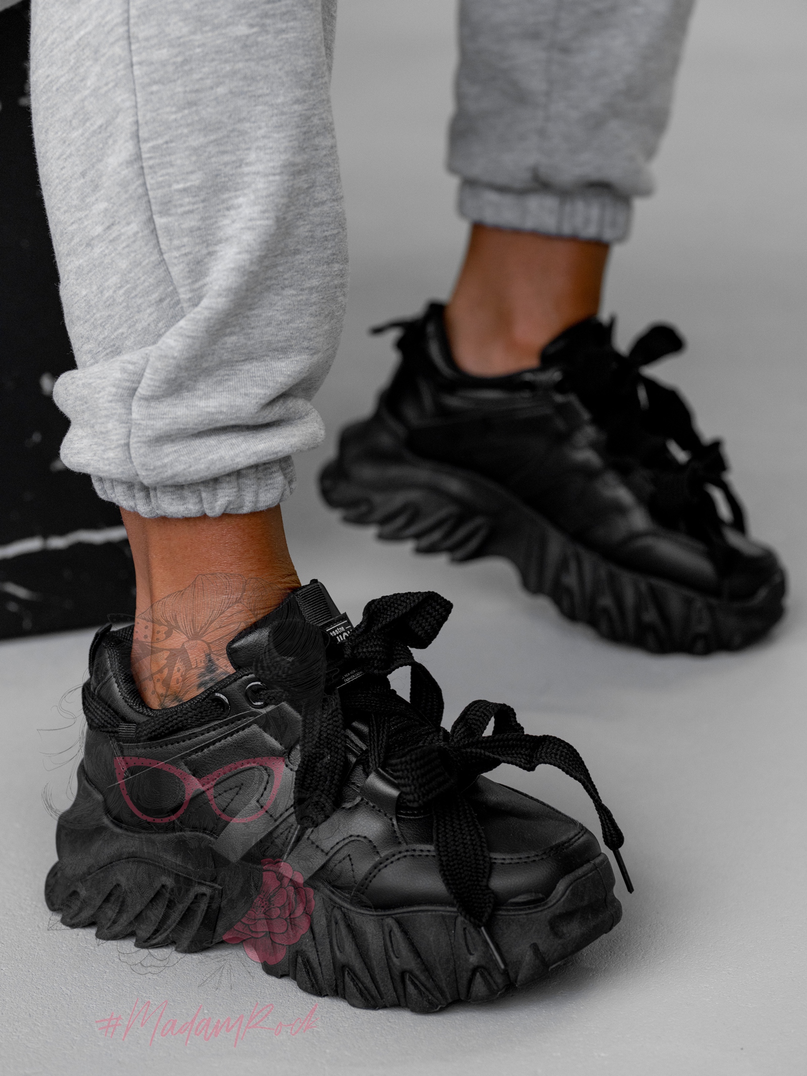 Buty sportowe na platformie Rock Totto czarne