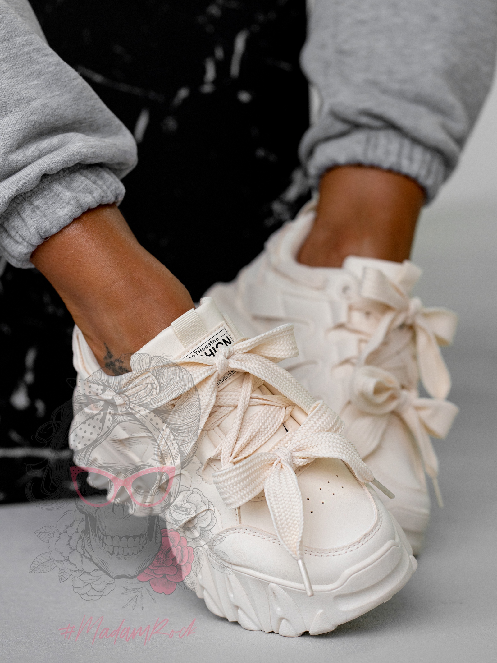 Buty sportowe na platformie Rock Totto beżowe