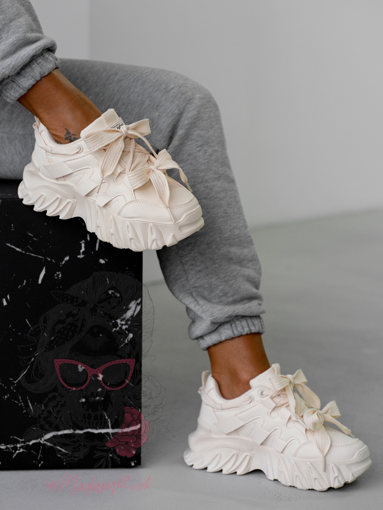 Buty sportowe na platformie Rock Totto beżowe Buty sportowe na platformie Rock Totto beżowe