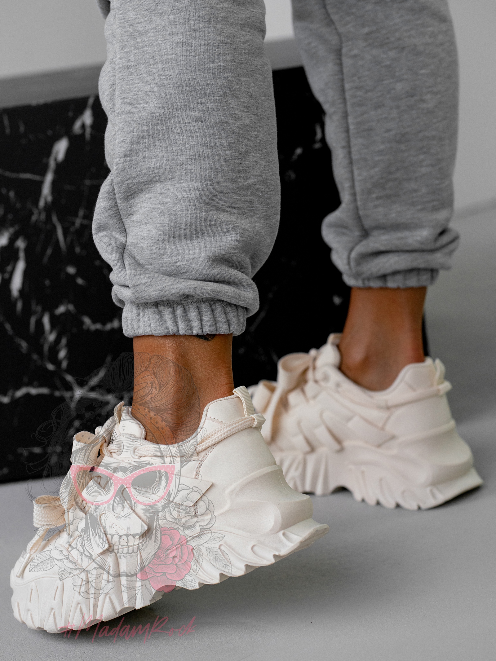 Buty sportowe na platformie Rock Totto beżowe Buty sportowe na platformie Rock Totto beżowe