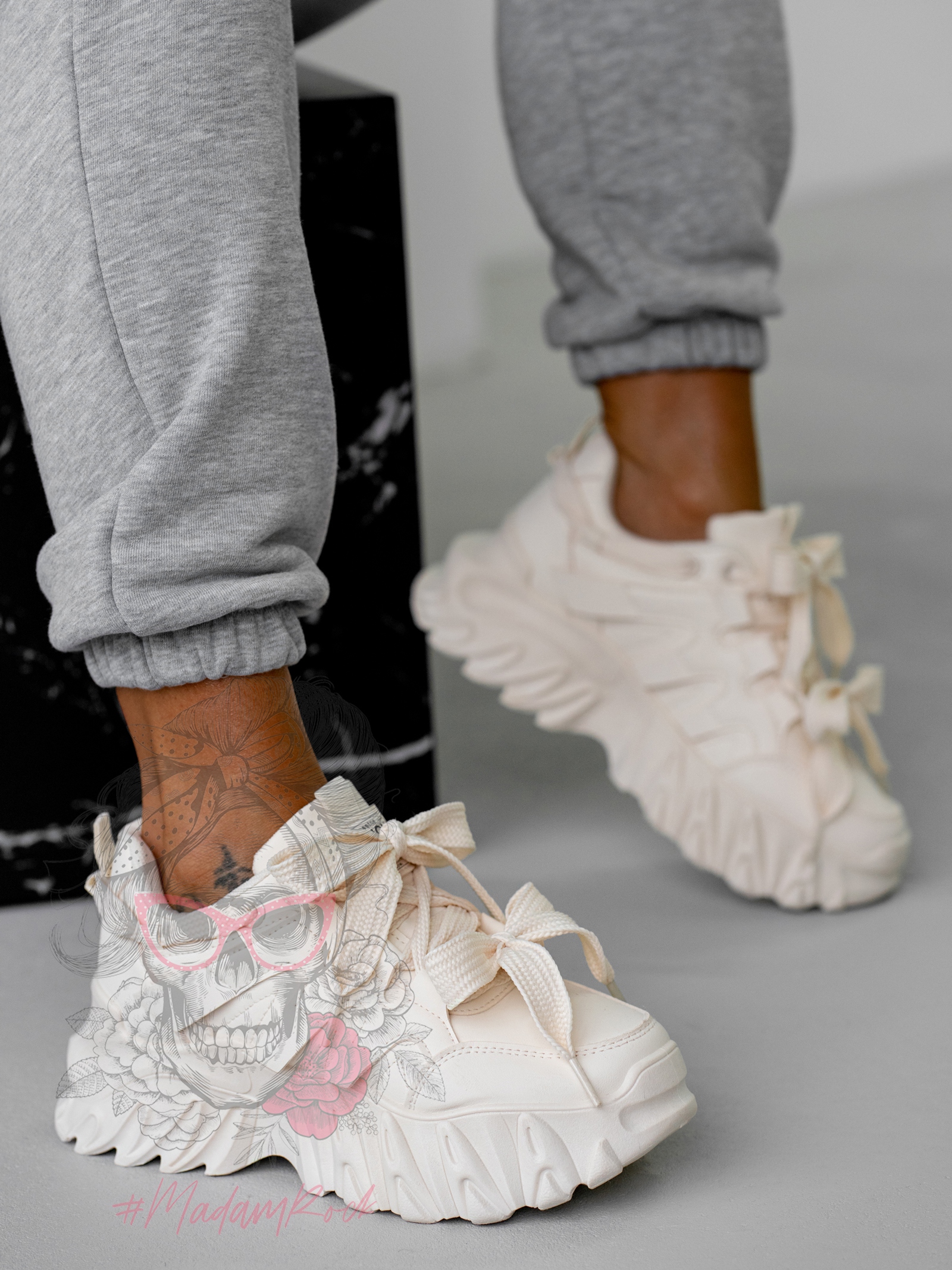 Buty sportowe na platformie Rock Totto beżowe Buty sportowe na platformie Rock Totto beżowe