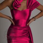 Sukienka maxi NB WineRoses amarantowa