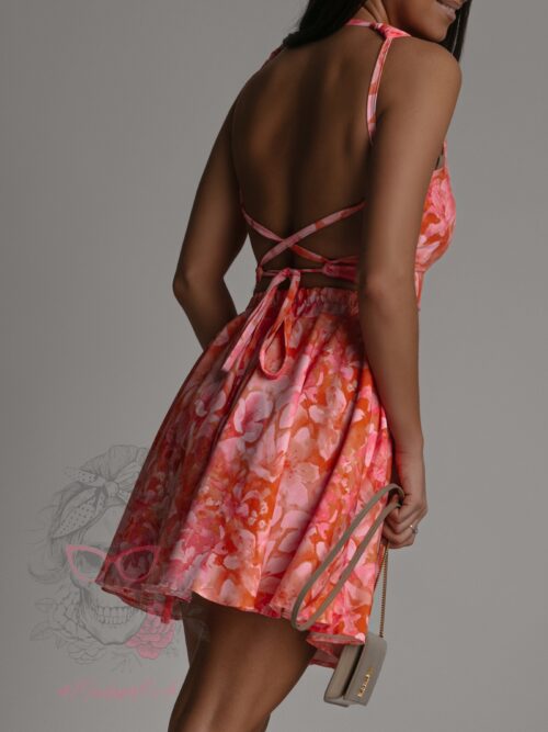 Sukienka wakacyjna NB Miliam różowo-pomarańczowa