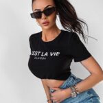 T-shirt klasyczny LAVIE Ola Voga czarny