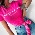 T-shirt klasyczny LAVIE Ola Voga fuksja