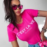 T-shirt klasyczny LAVIE Ola Voga fuksja