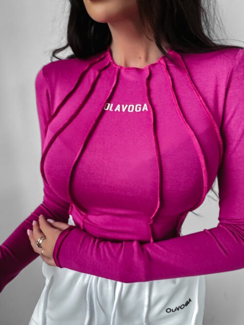 Bluzka z przeszyciami Rare Ola Voga fuksja