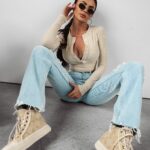 Bluzka prążkowana Boldo Ola Voga beżowa