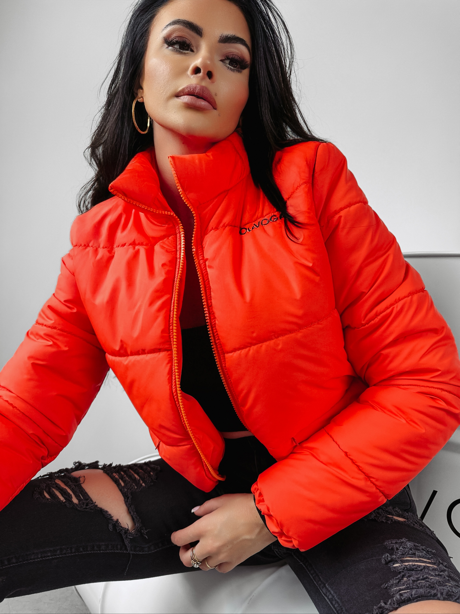 Kurtka pikowana Pushka Ola Voga koralowa