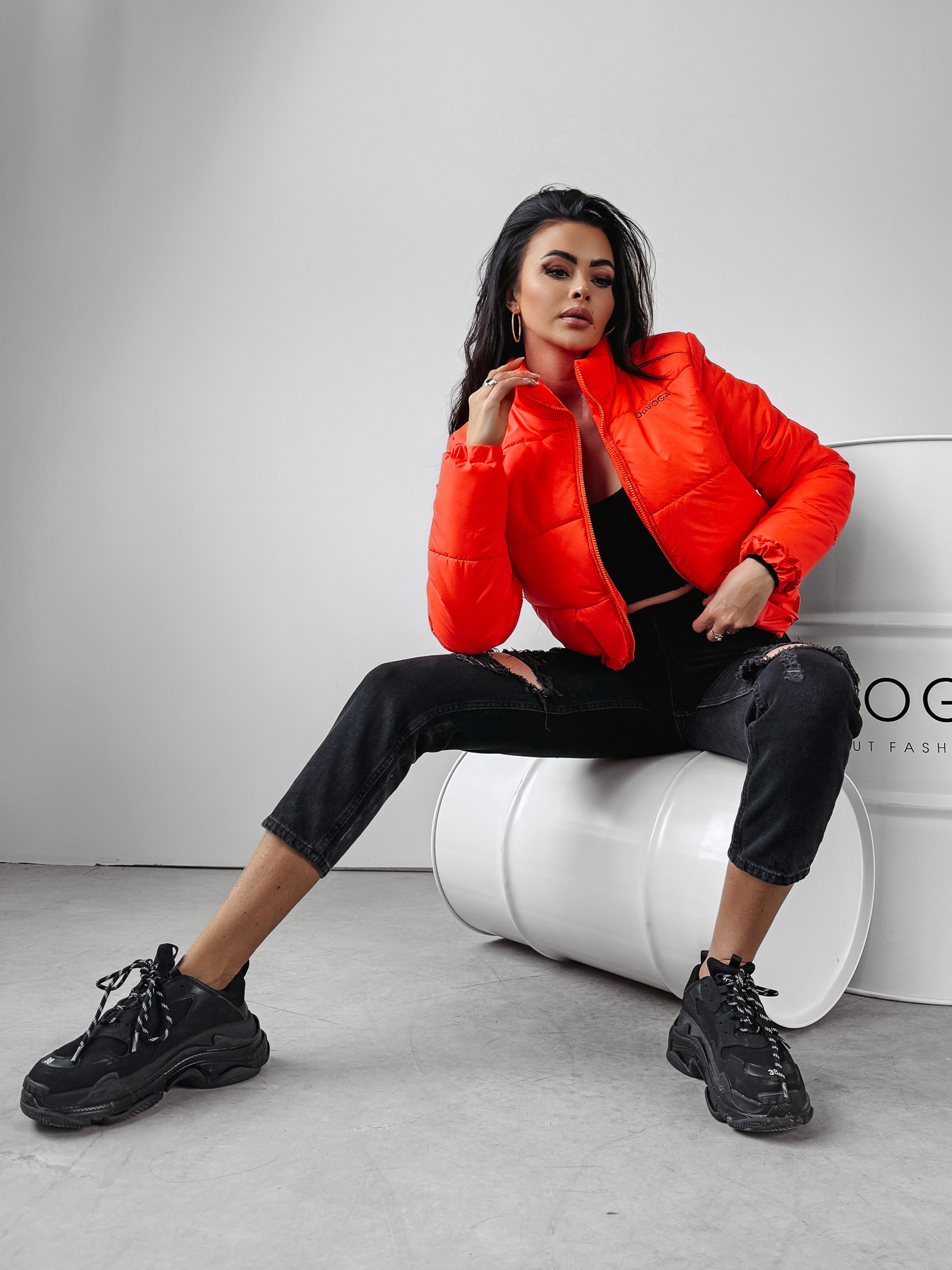 Kurtka pikowana Pushka Ola Voga koralowa