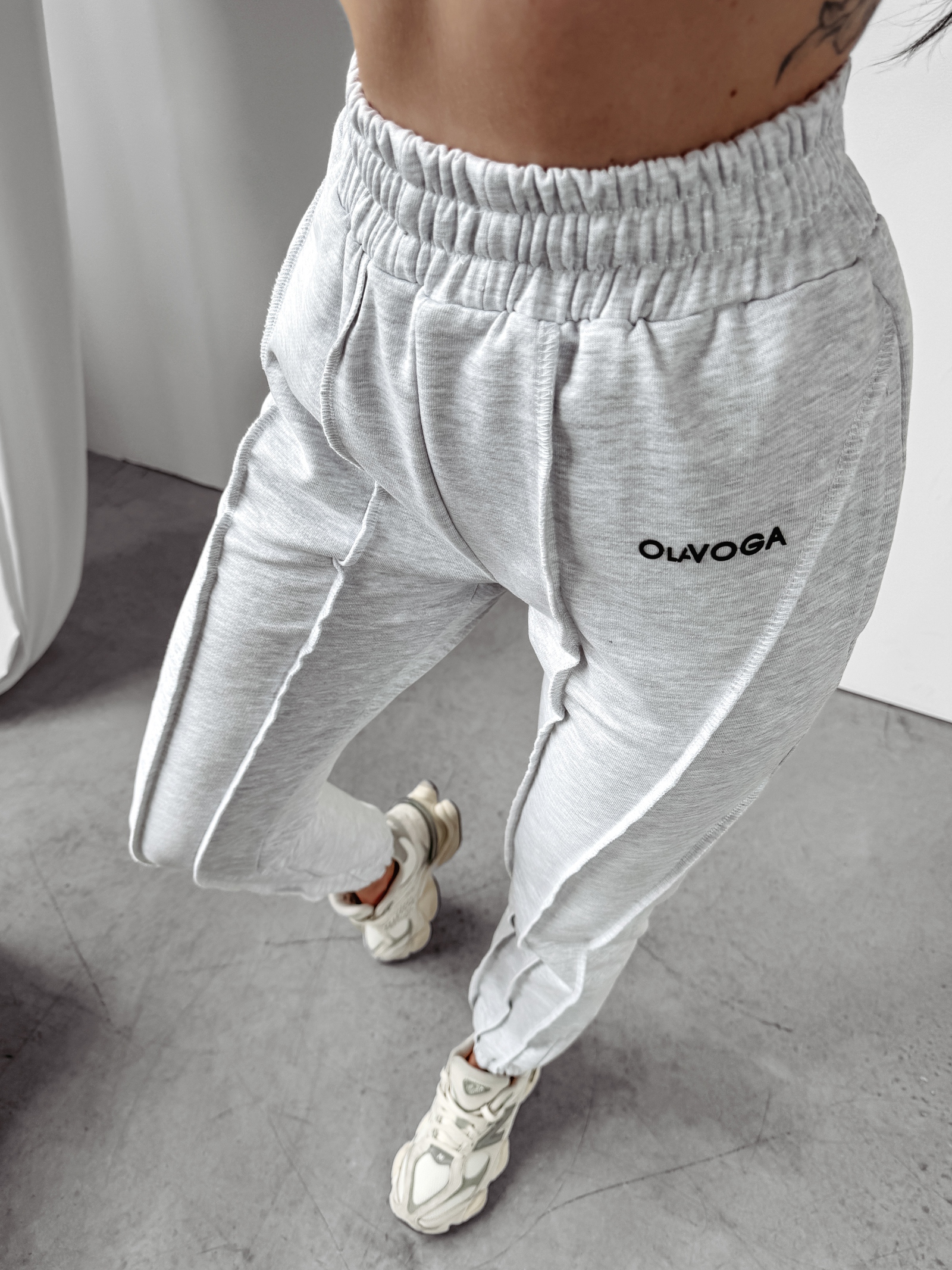 Spodnie z przeszyciami Japan Ola Voga szare