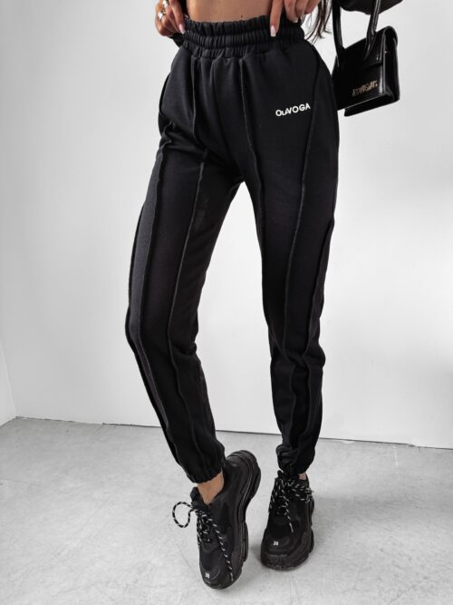 Spodnie z przeszyciami Japan Ola Voga czarne