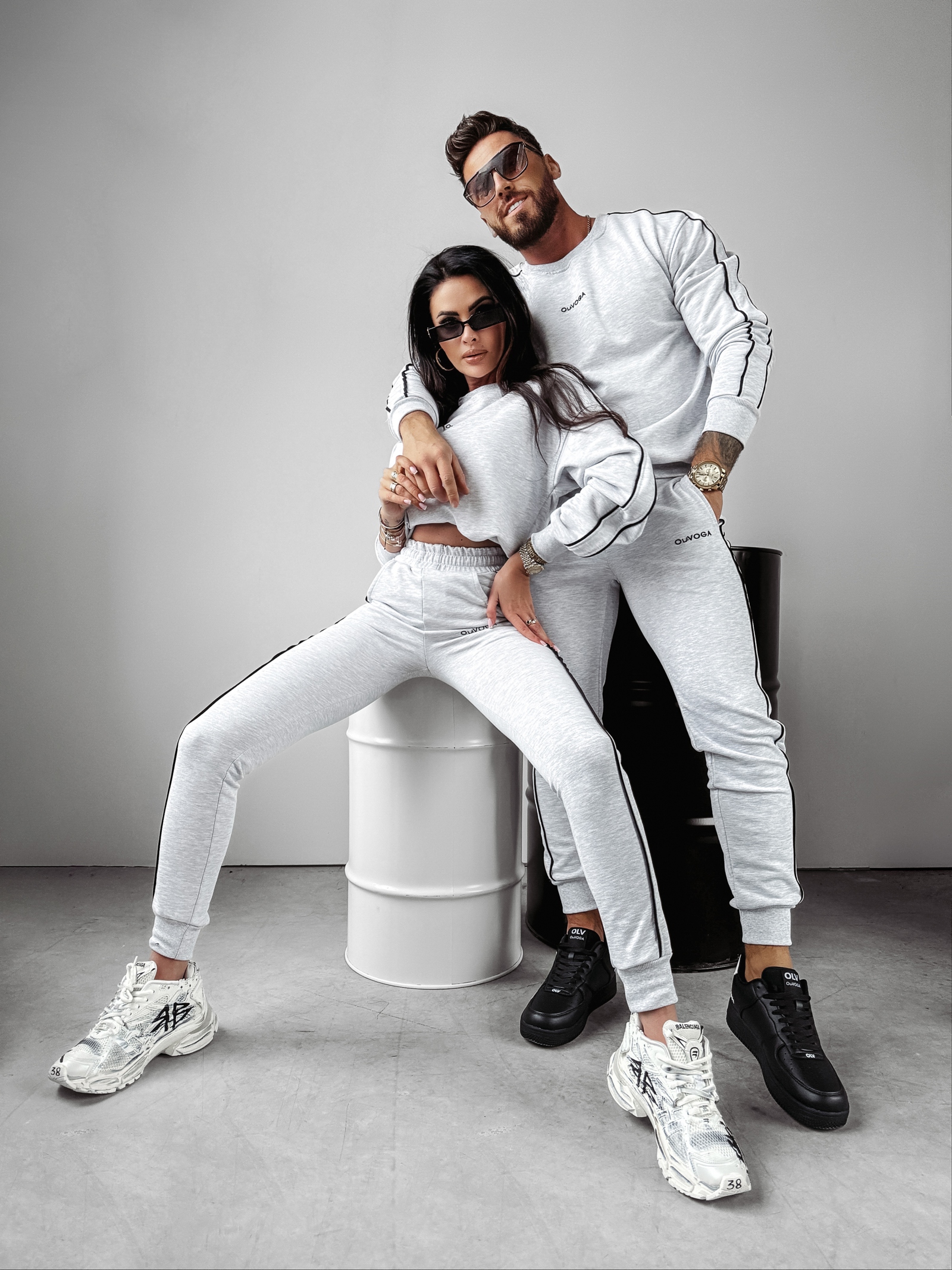 Komplet męski dresowy Matchy Men Ola Voga szary melanż