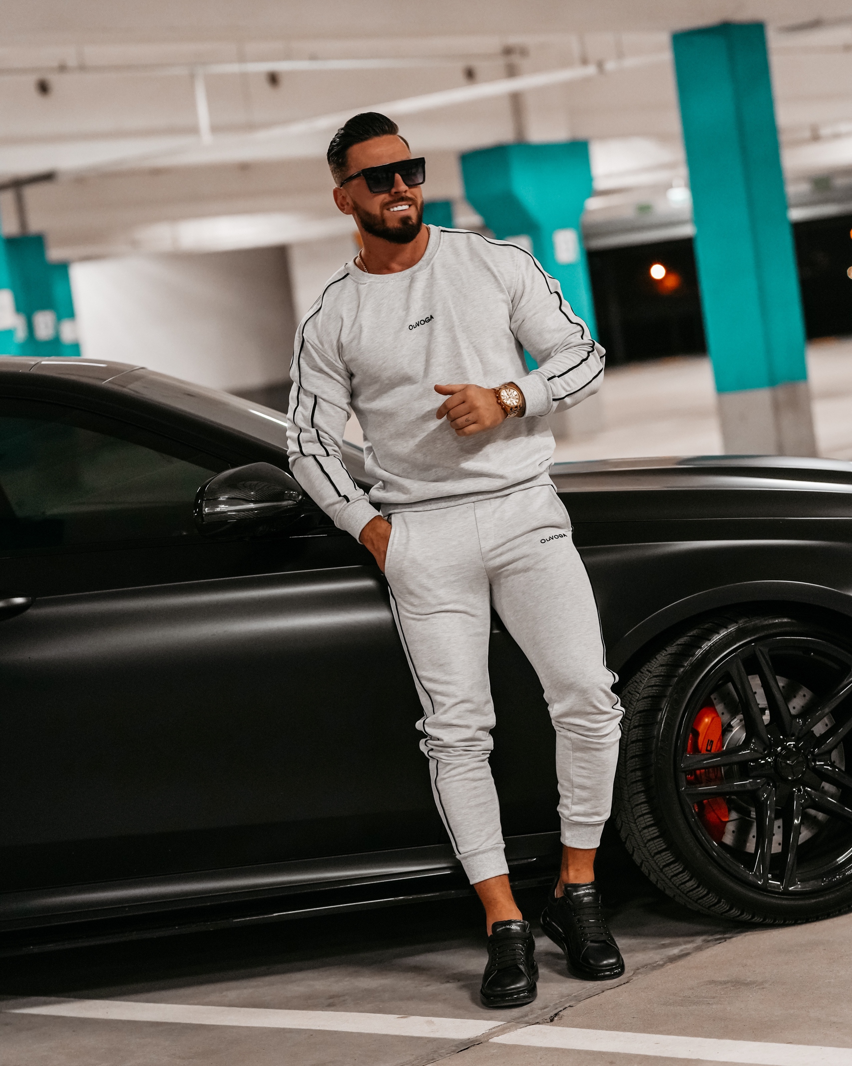 Komplet męski dresowy Matchy Men Ola Voga szary melanż