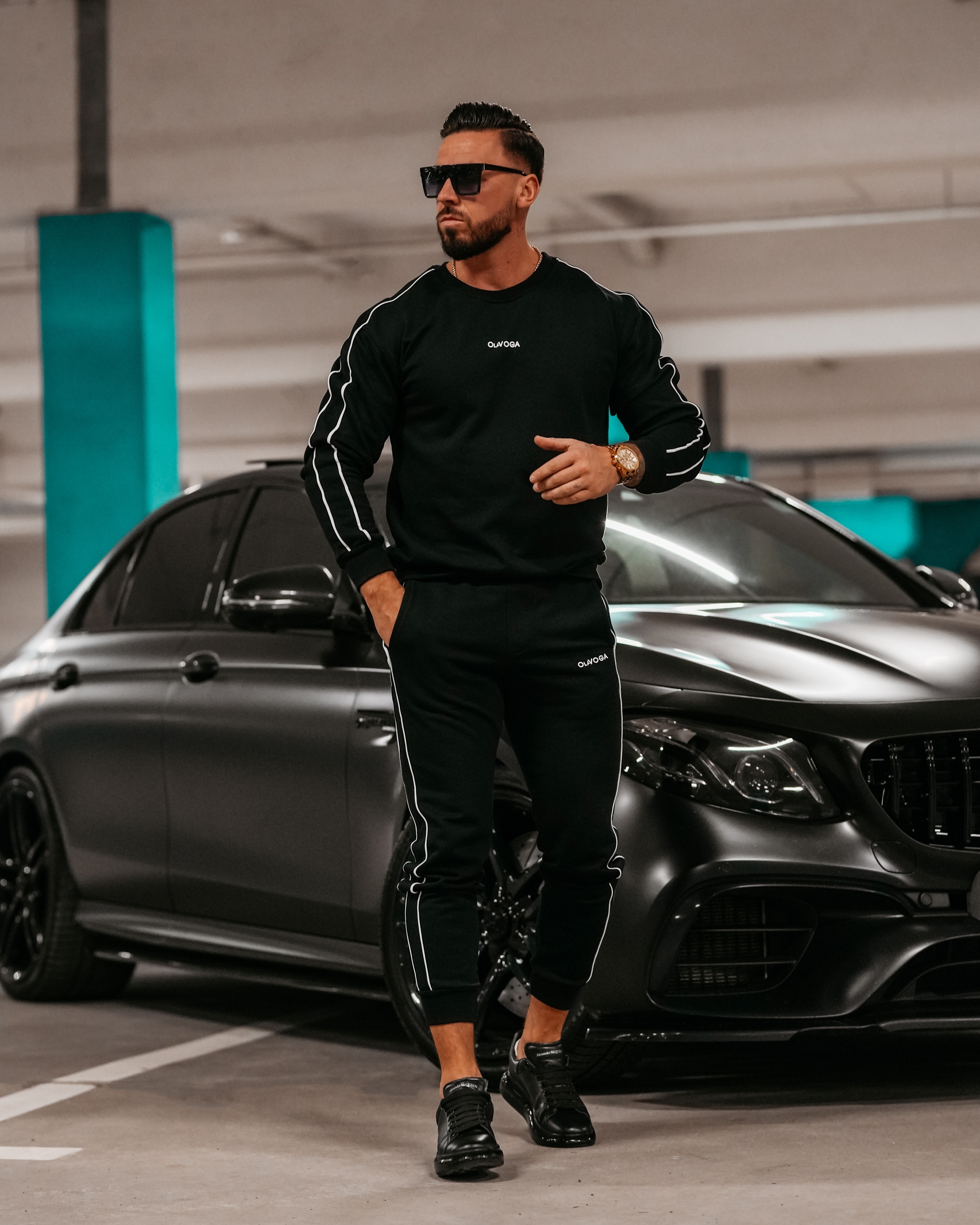 Komplet męski dresowy Matchy Men Ola Voga czarny