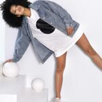 Katana jeansowa overisze MC LOVE niebieska