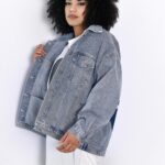 Katana jeansowa overisze MC LOVE niebieska