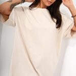 T-shirt oversize MC Heart kremowy