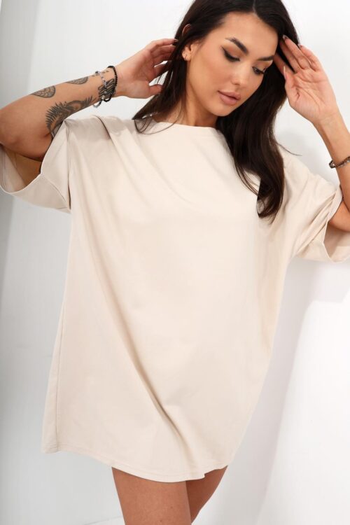 T-shirt oversize MC Heart kremowy