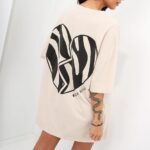 T-shirt oversize MC Heart kremowy