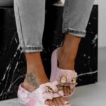 Klapki Madam Todi pudrowe