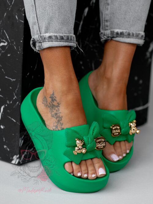 Klapki Madam Todi zielone