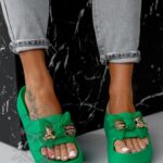 Klapki Madam Todi zielone