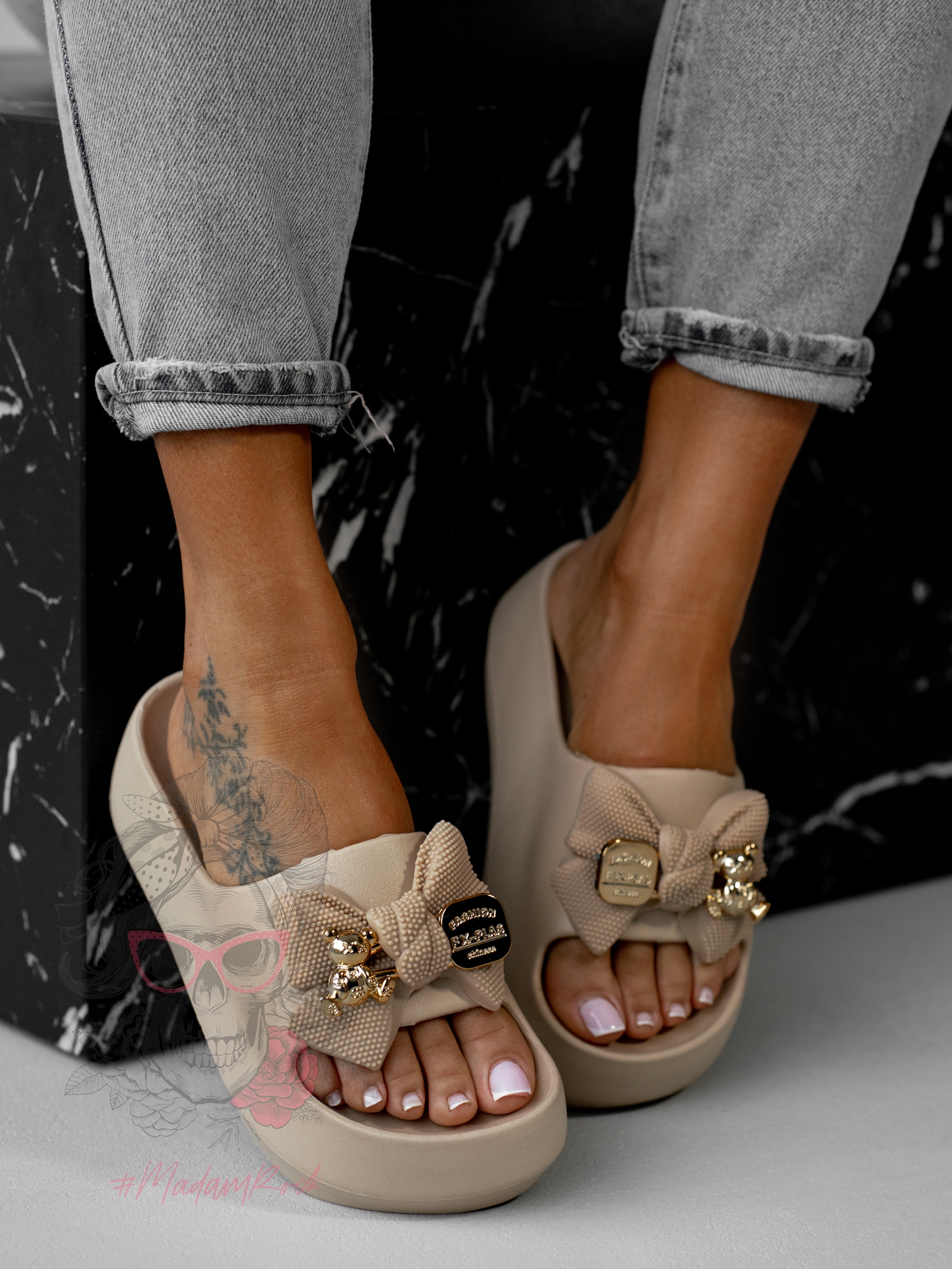 Klapki Madam Todi beżowe Klapki Madam Todi beżowe