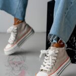 -WYPRZEDANE-Trampki na platformie Rock Opam beżowe