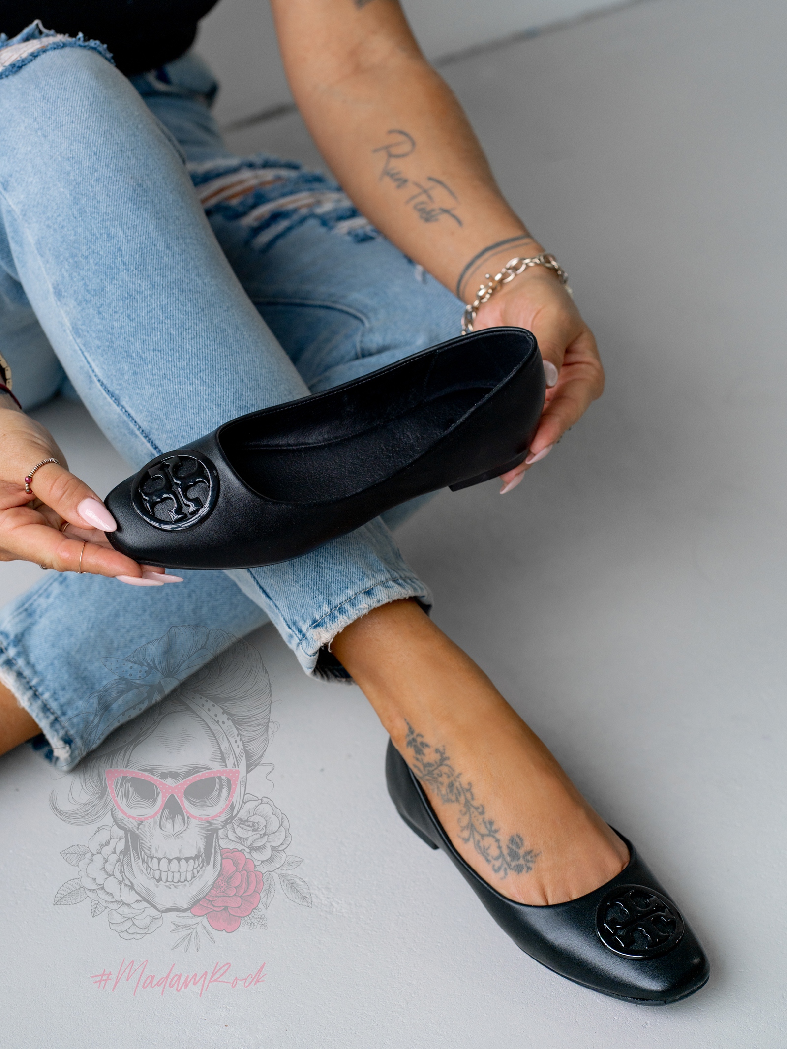 Balerinki damskie Rock TORRI czarne