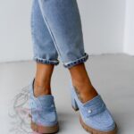 Mokasyny na słupku Madam Mollo II jeansowe