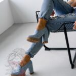 Mokasyny na słupku Madam Mollo II jeansowe