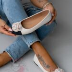 Balerinki damskie Madam NELL beżowo-czarne