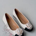 Balerinki damskie Madam NELL beżowo-czarne