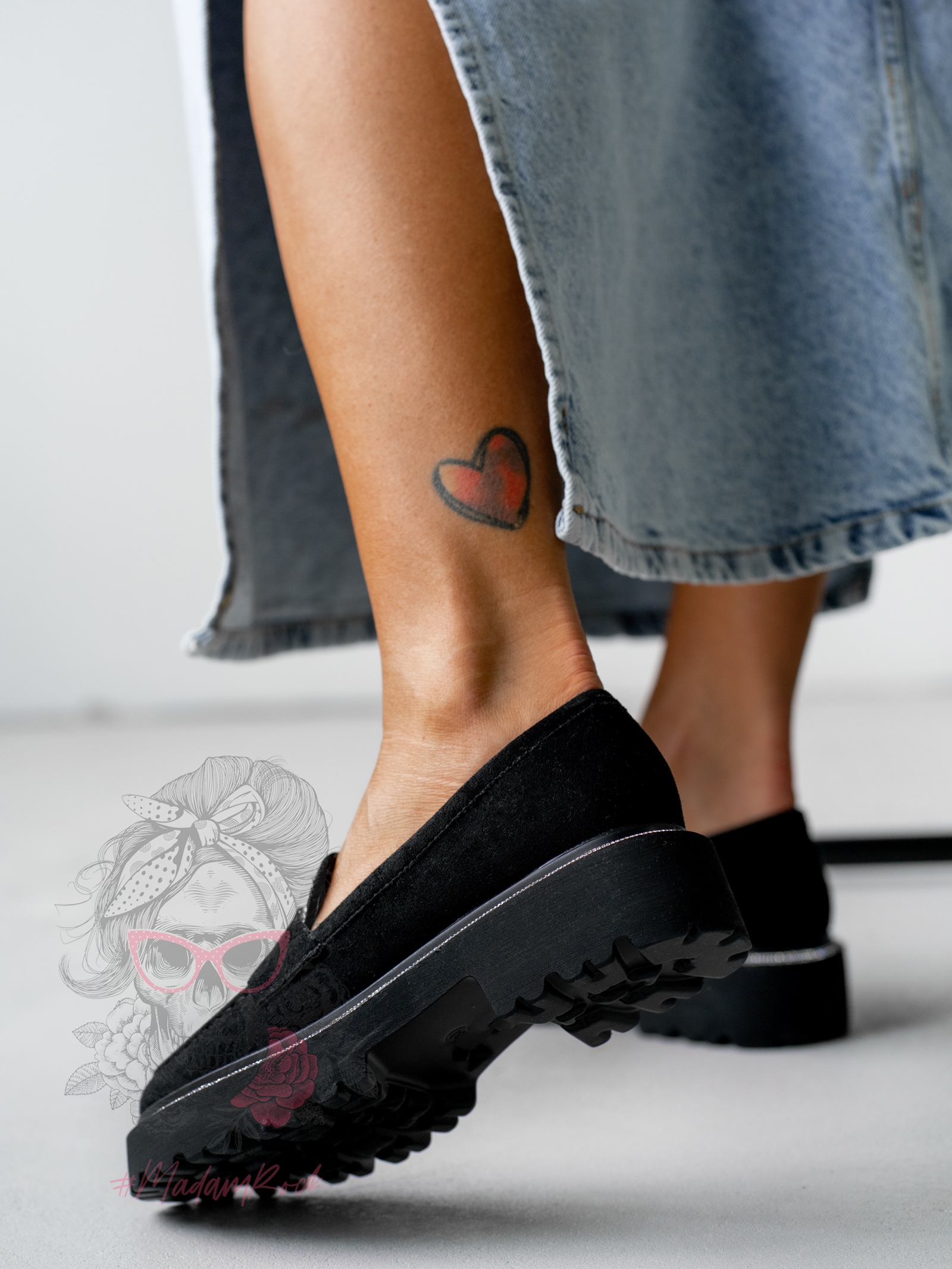 Mokasyny z cyrkoniami Madam Olio czarne Mokasyny z cyrkoniami Madam Olio czarne