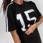 T-shirt oversize z nadrukiem 15 Ola Voga czarny